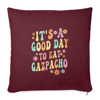 Drôle de dicton de gaspacho - Housse de coussin décorative 45 x 45 cm - bordeaux - Devant