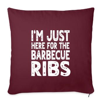 Lustiger Barbecue Rippchen Spruch - Sofakissenbezug 45 x 45 cm - Burgunderrot - Vorne