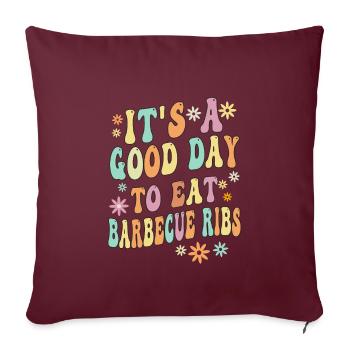 Dicton sur les côtes grillées - Housse de coussin décorative 45 x 45 cm - bordeaux - Devant