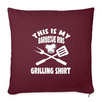 Barbecue Ribs Grill Chemise - Housse de coussin décorative 45 x 45 cm - bordeaux - Devant