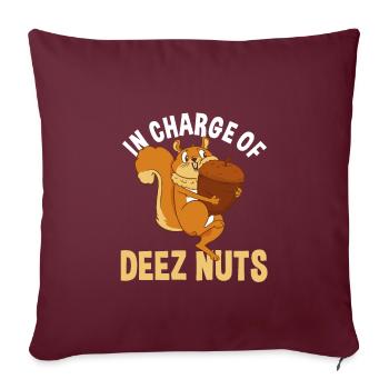 Idée cadeau écureuil drôle - Housse de coussin décorative 45 x 45 cm - bordeaux - Devant