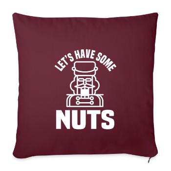 Prenons quelques noix - Housse de coussin décorative 45 x 45 cm - bordeaux - Devant