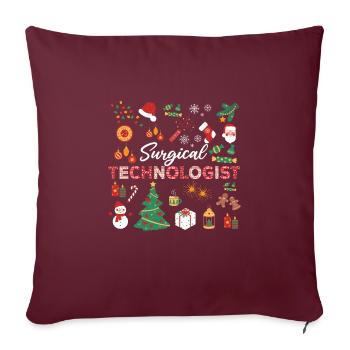 Assistante Technique Chirurgicale Noël - Housse de coussin décorative 45 x 45 cm - bordeaux - Devant