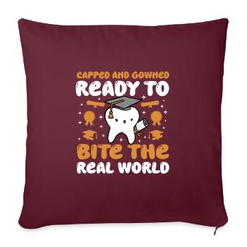 Étudiant en médecine dentaire - Housse de coussin décorative 45 x 45 cm - bordeaux - Devant