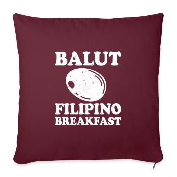 Balut – Petit-déjeuner philippin - Housse de coussin décorative 45 x 45 cm - bordeaux - Devant