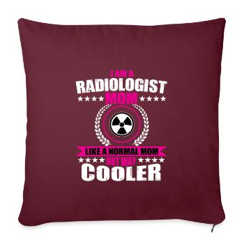 Cadeau amusant pour une maman radiologue - Housse de coussin décorative 45 x 45 cm - bordeaux - Devant