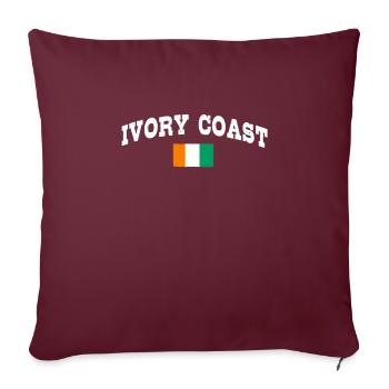 Côte d’Ivoire - Housse de coussin décorative 45 x 45 cm - bordeaux - Devant