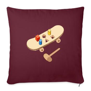 Skate skate board bloque skate conseil skate - Housse de coussin décorative 45 x 45 cm - bordeaux - Devant