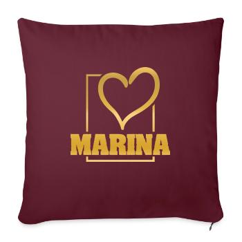 Love für Marina Herz Liebe - Sofakissenbezug 45 x 45 cm - Burgunderrot - Vorne