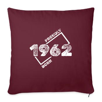 Né en 1962 - Housse de coussin décorative 45 x 45 cm - bordeaux - Devant
