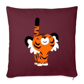 Niedlicher Stolzer Tiger von Cheerful Madness!! - Sofakissenbezug 45 x 45 cm - Burgunderrot - Vorne