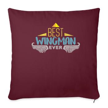 Drôle de Wingman ami pilote idée de cadeau - Housse de coussin décorative 45 x 45 cm - bordeaux - Devant