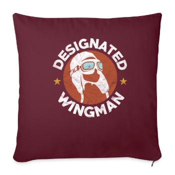 Amusant Wingman ami pilote idée de cadeau - Housse de coussin décorative 45 x 45 cm - bordeaux - Devant