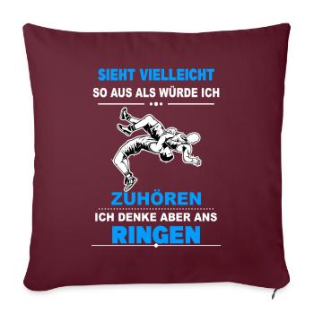 Ringen Ringer Kampfsport Sport Ringkampf Freistil - Sofakissenbezug 45 x 45 cm - Burgunderrot - Vorne
