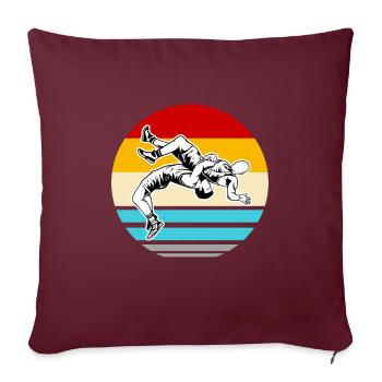 Ringen Ringer Kampfsport Sport Ringkampf Freistil - Sofakissenbezug 45 x 45 cm - Burgunderrot - Vorne