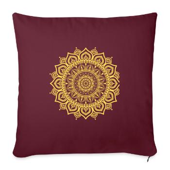 Mandala Gelb - Sofakissenbezug 45 x 45 cm - Burgunderrot - Vorne