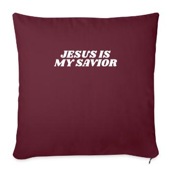 Jesus ist mein Retter - christliche Zitate - Sofakissenbezug 45 x 45 cm - Burgunderrot - Vorne