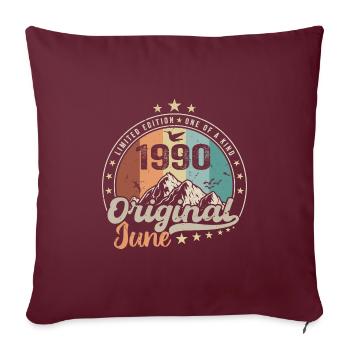 Juni 1990 Retro Vintage Geburtstagsgeschenk 1990 - Sofakissenbezug 45 x 45 cm - Burgunderrot - Vorne