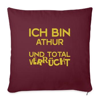 Geschenk für Athur - Sofakissenbezug 45 x 45 cm - Burgunderrot - Vorne