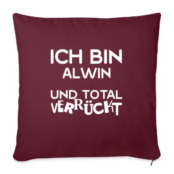 Alwin - Sofakissenbezug 45 x 45 cm - Burgunderrot - Vorne