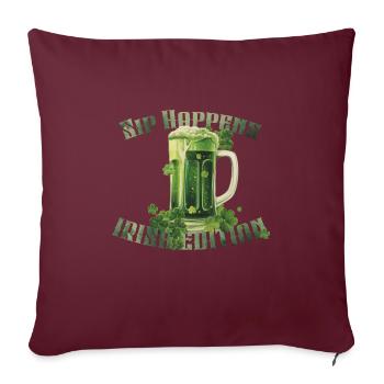 Bière Verte - Sip Happens - Édition Irlandaise - Housse de coussin décorative 45 x 45 cm - bordeaux - Devant