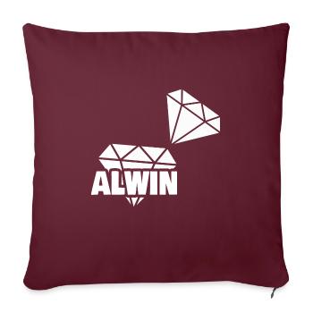 Alwin - Sofakissenbezug 45 x 45 cm - Burgunderrot - Vorne