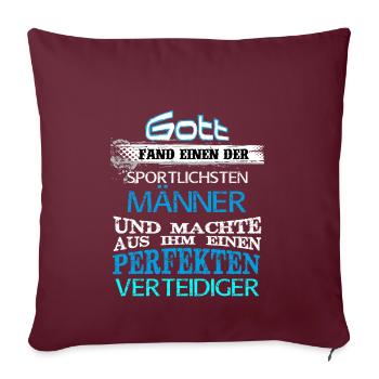 Geschenk Gott sportlich Männer Verteidiger - Sofakissenbezug 45 x 45 cm - Burgunderrot - Vorne