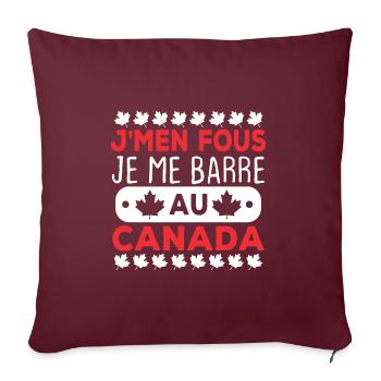 J'men fous je me barre au canada - Housse de coussin décorative 45 x 45 cm - bordeaux - Devant