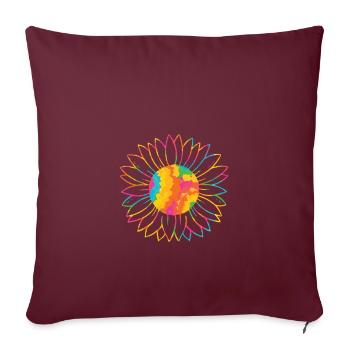 Bunte Sonnenblume Bunte Sonnenblumen Welt - Sofakissenbezug 45 x 45 cm - Burgunderrot - Vorne