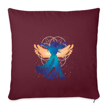 Fleur de la vie Femme Ange Silhouette - Housse de coussin décorative 45 x 45 cm - bordeaux - Devant