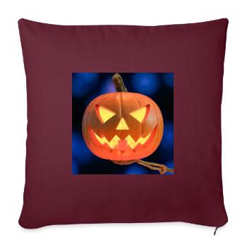 Citrouille d’Halloween - Lanterne de citrouille - Housse de coussin décorative 45 x 45 cm - bordeaux - Devant