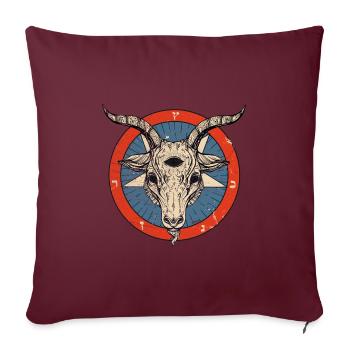 Sigil Of Baphomet - Diable d'Halloween 666 Pentacle - Housse de coussin décorative 45 x 45 cm - bordeaux - Devant