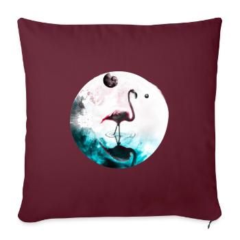 Idée cadeau Flamingo Galaxy Universe Planet - Housse de coussin décorative 45 x 45 cm - bordeaux - Devant