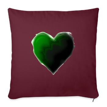 Idée cadeau vert cœur vert foncé vert foncé - Housse de coussin décorative 45 x 45 cm - bordeaux - Devant