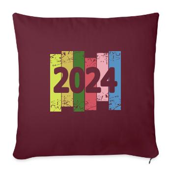 Lustig 2024 - Sofakissenbezug 45 x 45 cm - Burgunderrot - Vorne