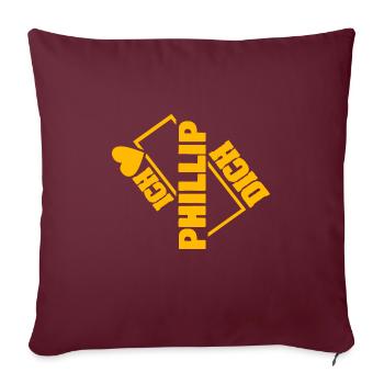 Cher Phillip, - Housse de coussin décorative 45 x 45 cm - bordeaux - Devant