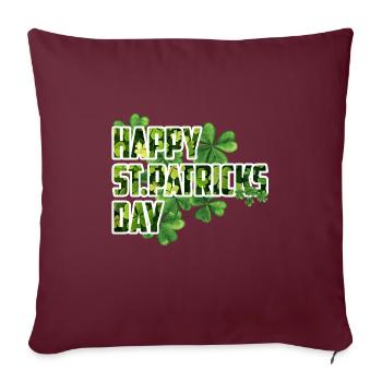 Joyeuse Saint-Patrick - Shamrock Design - Housse de coussin décorative 45 x 45 cm - bordeaux - Devant
