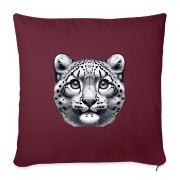 Léopard des neiges Léopard blanc Léopard - Housse de coussin décorative 45 x 45 cm - bordeaux - Devant