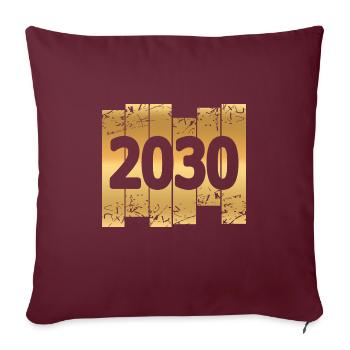 2030 - Housse de coussin décorative 45 x 45 cm - bordeaux - Devant