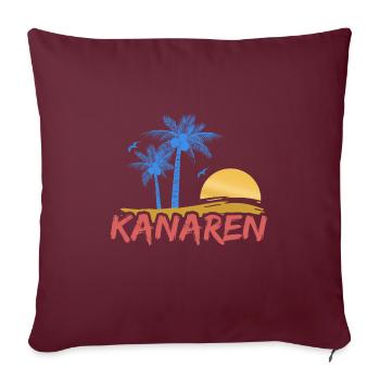 Plage des îles Canaries - Housse de coussin décorative 45 x 45 cm - bordeaux - Devant