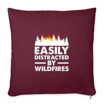 Facilement distrait par les feux de forêt - Housse de coussin décorative 45 x 45 cm - bordeaux - Devant