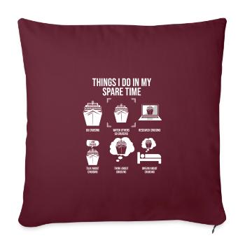 Ce que je fais pendant mon temps libre, Amateur de croisière - Housse de coussin décorative 45 x 45 cm - bordeaux - Devant