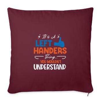 C’est un truc de gaucher, gaucher - Housse de coussin décorative 45 x 45 cm - bordeaux - Devant