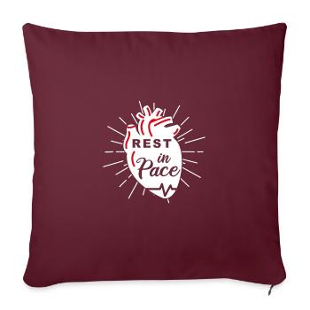Rest In Pace, chirurgie à cœur ouvert - Housse de coussin décorative 45 x 45 cm - bordeaux - Devant