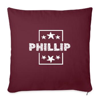 Cadeau pour Phillip - Housse de coussin décorative 45 x 45 cm - bordeaux - Devant