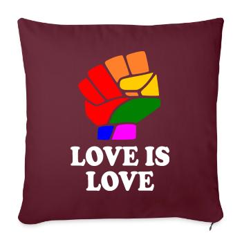 Love is love - Housse de coussin décorative 45 x 45 cm - bordeaux - Devant
