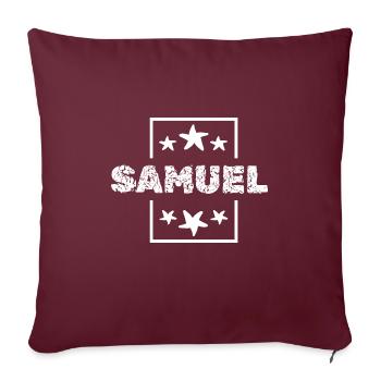 Anniversaire Samuel - Housse de coussin décorative 45 x 45 cm - bordeaux - Devant
