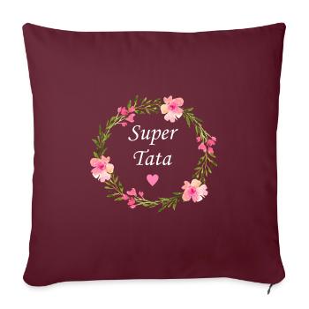 Super tata - Housse de coussin décorative 45 x 45 cm - bordeaux - Devant