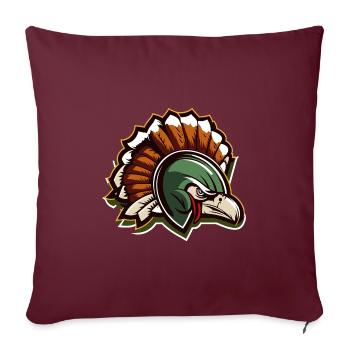 Gobble and Tackle Thanksgiving Football américain - Housse de coussin décorative 45 x 45 cm - bordeaux - Devant