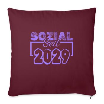 Sozial 2029 - Sofakissenbezug 45 x 45 cm - Burgunderrot - Vorne